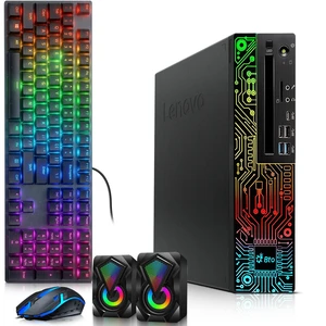 Lenovo ThinkCentre RGB Desktop Gaming Computer PC, Intel Core i5 8th Gen up to 4.10GHz, 32GB DDR4 Ram, 256GB SSD, AMD Radeon RX-550 Graphics Card, RGB Keyboard Mouse & Dual Speakers, Wi-Fi Adapter, Wi Lenovo ThinkCentre RGB Desktop Gaming Computer PC, Intel Core i5 8th Gen up to 4.10GHz, 32GB DDR4 Ram, 256GB SSD, AMD Radeon RX-550 Graphics Card, RGB Keyboard Mouse & Dual Speakers, Wi-Fi Adapter, Wi