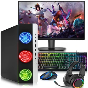 HP 800 G3 RGB Gaming PC, Intel Core i5-6500, 16GB DDR4 RAM, 256GB SSD, 24 Inch LED Monitor, AMD Radeon Rx-550 Graphics, RGB Keyboard Mouse + RGB Headphones, WiFi Adapter, Gaming Computer (Refurbished) HP 800 G3 RGB Gaming PC, Intel Core i5-6500, 16GB DDR4 RAM, 256GB SSD, 24 Inch LED Monitor, AMD Radeon Rx-550 Graphics, RGB Keyboard Mouse + RGB Headphones, WiFi Adapter, Gaming Computer (Refurbished)