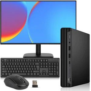 HP Elitedesk 800 G6 Tiny/Mini Desktop Computer, Intel Core i3-10100T 3.00 GHz, 16GB DDR4 RAM 128GB SSD, 24 Inch LED Monitor, Wireless Keyboard and Mouse, Wi-Fi, Home and office PC, Windows 11 Pro HP Elitedesk 800 G6 Tiny/Mini Desktop Computer, Intel Core i3-10100T 3.00 GHz, 16GB DDR4 RAM 128GB SSD, 24 Inch LED Monitor, Wireless Keyboard and Mouse, Wi-Fi, Home and office PC, Windows 11 Pro