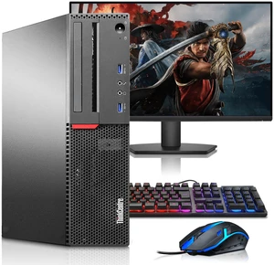 Lenovo Think Centre Desktop Gaming PC, Intel Core i5-6th 3.20GHz, 16GB RAM, 256GB SSD, 24 Inch LED Monitor, NVIDIA GeForce GT 1030, RGB Keyboard and Mouse, Built-in Wi-Fi, Windows 11 Professional Lenovo Think Centre Desktop Gaming PC, Intel Core i5-6th 3.20GHz, 16GB RAM, 256GB SSD, 24 Inch LED Monitor, NVIDIA GeForce GT 1030, RGB Keyboard and Mouse, Built-in Wi-Fi, Windows 11 Professional