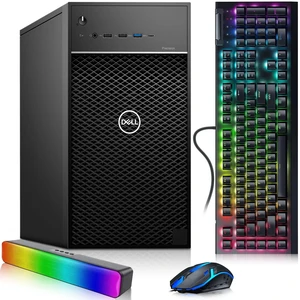 Dell Precision 3630 Desktop Tower Gaming PC Intel Core i7 8th Gen 3.20GHz 16GB DDR4 RAM 512GB SSD AMD Radeon RX 550 4GB, RGB Gaming Keyboard Mouse Sound bar, Built-in WiFi, Windows 11 Pro, Refurbished