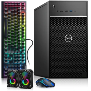 Dell Precision 3630 Desktop Tower Gaming PC Intel Core i7 8th Gen 3.20GHz 16GB DDR4 RAM 1TB SSD AMD Radeon RX 550 4GB, RGB Gaming Keyboard Mouse Dual Speakers, Built-in WiFi, Windows 11 Pro