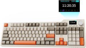 FirstBlood AK35I V3 Full Size Hot Swap Mechanical Keyboard with Screen & Knob 2.4G/BT/USB-C Gasket Keyboard FR4 Plate 8000mAh Battery South Facing LED RGB Keyboard