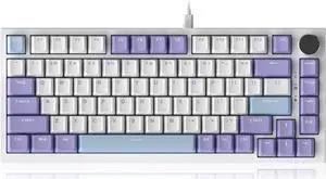 FirstBlood AK820 75% Wired RGB Gasket Mechanical Keyboard with Volume Knob, South Facing LED, Poron Foam, PBT Keycaps, Custom Programmable Hot-Swap Keyboard
