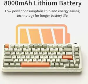 FirstBlood AK820 MAX 8000mah 75% Super Capacity Battery Wireless Triple Mode Mechanical Gaming Office Keyboard GASKET Structure Full key hot-swappable RGB