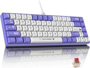 FirstBlood AK680 60% Wired Mechanical Gaming Keyboard, Hot Swap, RGB Backlight, UV Printing & EVA Sound Control, Fully Anti-Gink, Programmable, for Windows/Mac, Red Switch Red White & Blue White