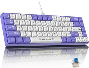 FirstBlood AK680 60% Wired Mechanical Gaming Keyboard, Hot Swap, RGB Backlight, UV Printing & EVA Sound Control, Fully Anti-Gink, Programmable, for Windows/Mac, Blue Switch Red & White