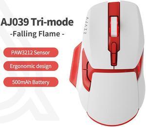 FirstBlood AJ039 Wireless Gaming Mouse Bluetooth Tri-Mode Charging 500mAh Silent Office Gaming Computer Red/White Wired + Radio Frequencies + Bluetooth