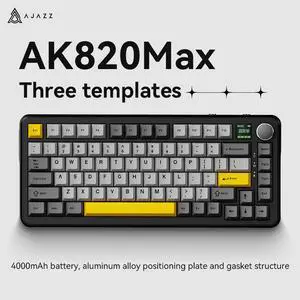 FirstBlood AK820 MAX HE Rapid Trigger Keyboard, Wired/Wireless Gaming Keyboard, Hall Effect Gasket Mechanical Keyboard, Adjustable Actuation, Magnetic Switches, RGB for Win/Mac  Starry Night Grey