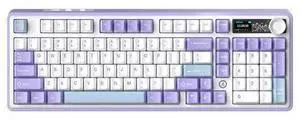 FirstBlood AK980 98% Mechanical Keyboard, BT5.0/USB-C/2.4GHz Wireless Gaming Keyboard, Hot Swappable Creamy Custom Keyboard with 1.14 TFT Screen, Knob, RGB for Win/Mac (Qinyun Switch)