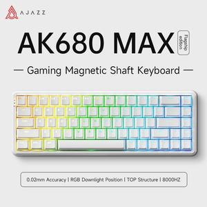 firstblood/AJAZZAK680 MAX Wireless Magnetic Axis Keyboard Three-mode Mechanical Keyboard Gaming E-sports 8K White