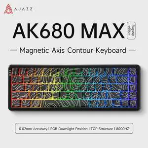 firstblood/AJAZZAK680 MAX Wireless Magnetic Axis Keyboard Three-mode Mechanical Keyboard Gaming E-sports 8K Black Marble