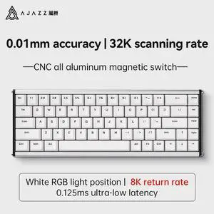 Firstblood/AJAZZ Aluminum King ALUX68 Aluminum Alloy CNC Magnetic Axis RT0.01TTC KOTAI Water Bottle Seat Magnetic Axis 8k White