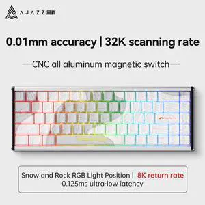 Firstblood/AJAZZ Aluminum King ALUX68 Aluminum Alloy CNC Magnetic Axis RT0.01TTC KOTAI Water Bottle Seat Magnetic Axis 8k White/Blue