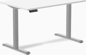 Desky Single Sit Stand Gaming Desk - White / 47.2" x 29.5" / Gray