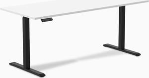 Desky Single Sit Stand Gaming Desk - White / 70.9" x 29.5" / Black