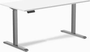 Desky Single Sit Stand Desk - White / 59"x29.5" / Space Gray