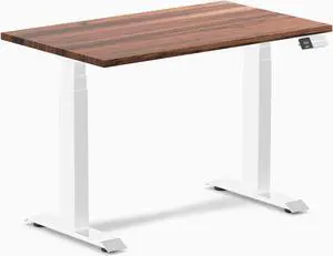 Desky Dual Mini Hardwood Sit Stand Desk - Walnut / 40 x 24 in / White