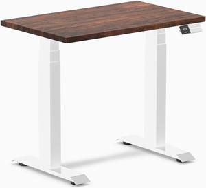Desky Dual Mini Softwood Sit Stand Desk - American Rustic Pine / 32 x 20 in / White
