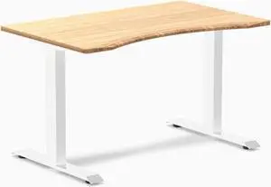 Desky Zero Ergo Edge Office Desk - Bamboo / 48 x 30 in / White