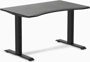 Desky Zero Ergo Edge Office Desk - Dark Bamboo / 48 x 30 in / Matte Black