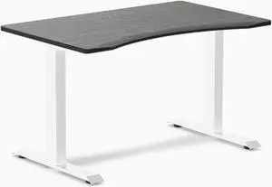 Desky Zero Ergo Edge Office Desk - Dark Bamboo / 48 x 30 in / White