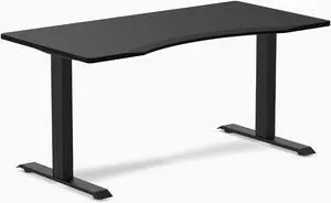 Desky Zero Ergo Edge Office Desk - Black / 60 x 30 in / Matte Black