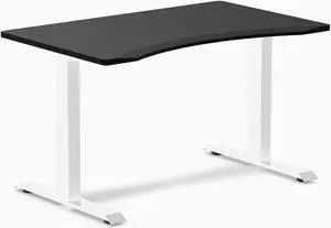 Desky Zero Ergo Edge Office Desk - Black / 48 x 30 in / White