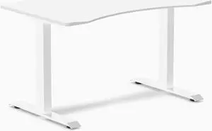 Desky Zero Ergo Edge Office Desk - White / 48 x 30 in / White