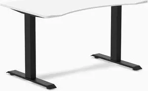Desky Zero Ergo Edge Office Desk - White / 48 x 30 in / Matte Black