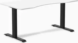 Desky Zero Ergo Edge Office Desk - White / 60 x 30 in / Matte Black