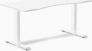 Desky Zero Ergo Edge Office Desk - White / 60 x 30 in / White