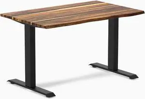 Desky Zero Hardwood Office Desk - Pheasantwood / 48 x 30 in / Matte Black