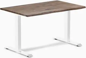 Desky Zero Hardwood Office Desk - Pheasantwood / 48 x 30 in / White