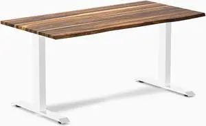 Desky Zero Hardwood Office Desk - Pheasantwood / 60 x 30 in / White