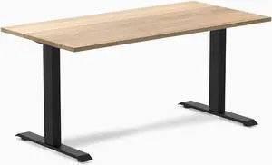 Desky Zero Hardwood Office Desk - White Ash / 60 x 30 in / Matte Black