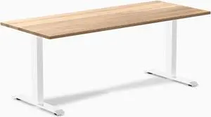Desky Zero Hardwood Office Desk - White Oak / 72 x 30 in / White