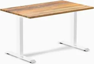Desky Zero Hardwood Office Desk - Teak / 48 x 30 in / White
