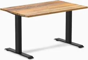 Desky Zero Hardwood Office Desk - Teak / 48 x 30 in / Matte Black