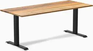 Desky Zero Hardwood Office Desk - Teak / 72 x 30 in / Matte Black