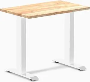 Desky Zero Mini Rubberwood Office Desk - Natural / 32 x 20 in / White
