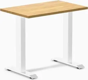 Desky Zero Mini Rubberwood Office Desk - Light Oak / 32 x 20 in / White Desky Zero Mini Rubberwood Office Desk - Light Oak / 32 x 20 in / White