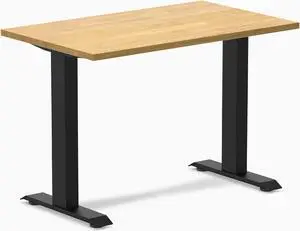 Desky Zero Mini Rubberwood Office Desk - Light Oak / 40 x 24 in / Matte Black Desky Zero Mini Rubberwood Office Desk - Light Oak / 40 x 24 in / Matte Black