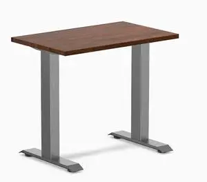 Desky Zero Mini Rubberwood Office Desk - Red Walnut / 32 x 20 in / Space Gray