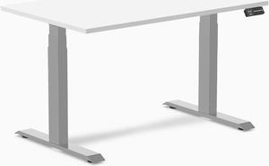Desky Dual Laminate Sit Stand Desk - White / 47.2 x 29.5 in / Grey