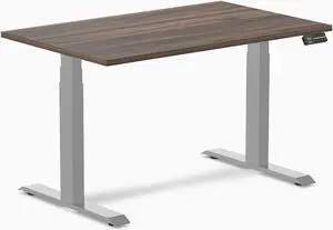 Desky Dual Laminate Sit Stand Desk - Jarrah Legno  / 47.2 x 29.5 in / Grey
