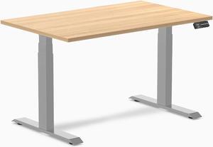 Desky Dual Laminate Sit Stand Desk - Sublime Teak  / 47.2 x 29.5 in / Grey