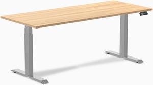 Desky Dual Laminate Sit Stand Desk - Sublime Teak  / 70.9 x 29.5 in / Grey