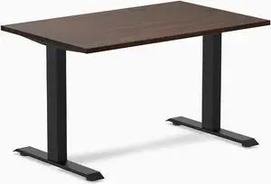 Desky Zero Rubberwood Office Desk - Dark Walnut / 48 x 30 in / Matte Black