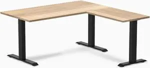 Desky Zero Hardwood L-Shape Office Desk - White Ash / 60 x 30 x 62 x 20 in / Matte Black